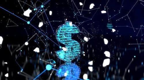Futuristic Digital Dollar Sign Network Reveal