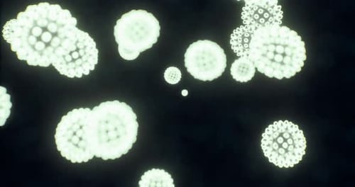 Abstract Glowing Microscopic Organisms Biology Background