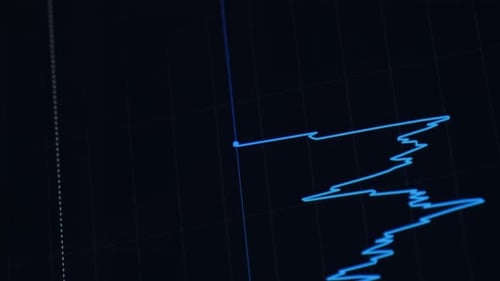 Animated Stock Chart Line on Dark Background