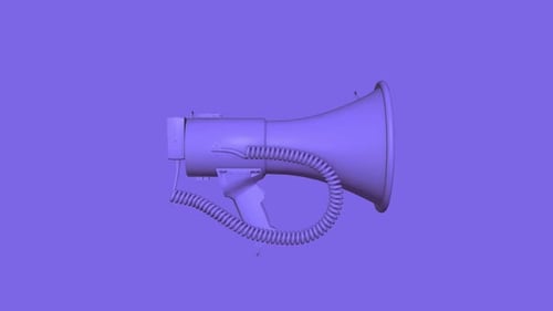 Rotating Minimalist 3D Megaphone Animation