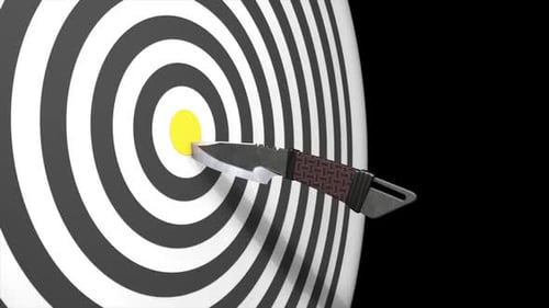 Faca atingindo o alvo