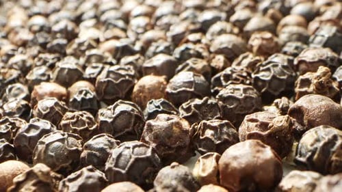 Close-up of Aromatic and Flavorful Black Peppercorns