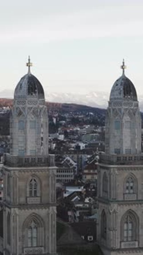 Church of Grossmünster in Zürich Old Town