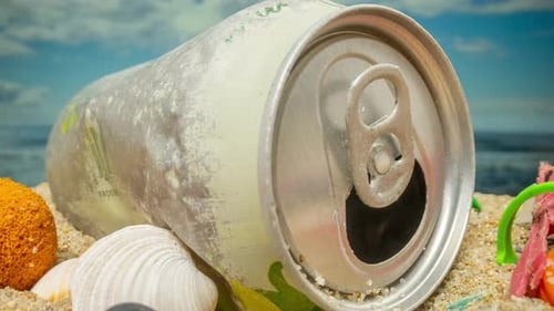 A Beach Filling Up with Trash