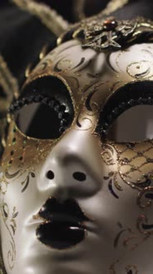 Elegant Venetian Mask with Gold Detail