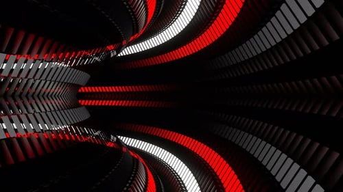 Partial Circular Moving Red And White Neon Lines Background Vj Loop In 4K