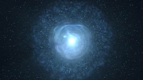 Abstract futuristic glowing light round sphere cosmic star from magic high-tech energy