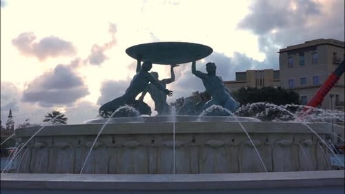 A fountain in the capital city of Malta (Valletta)