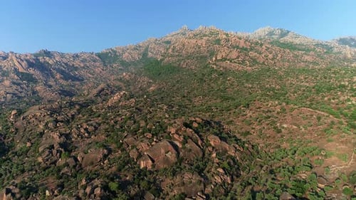 Rocky Mountain Range Aerial View in Daytime