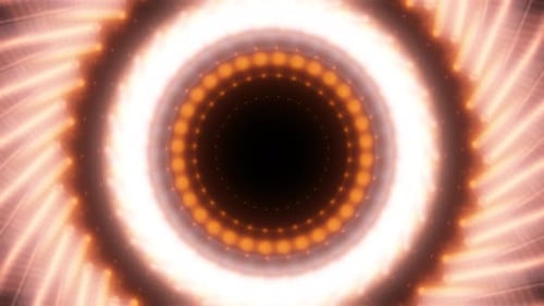Abstract Circular Glowing Orange Light Tunnel Background Loop