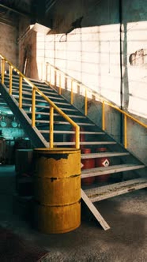 Stairs Leading Up to Building Entrance