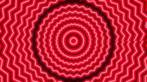 Red Neon Abstract Geometric Pulsating Background Loop