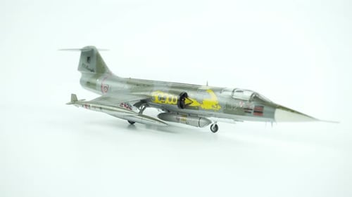 Lockheed F 104 Starfighter Airplane Model Close Up Side View.