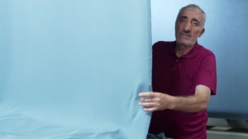 Human Labor and Craftsmanship in Textile Factory