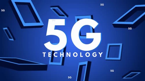 Futuristic 5G Technology Text Reveal with Geometric Shapes