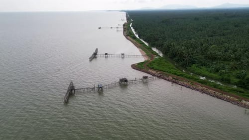 Langgai traditional fishing platform