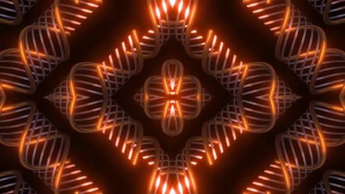 Glowing Abstract Geometric Kaleidoscope Pattern