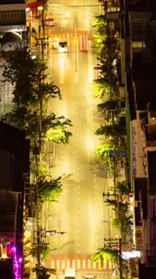 Timelapse of Rush Hour Traffic in Central Bangkok in Vertical
