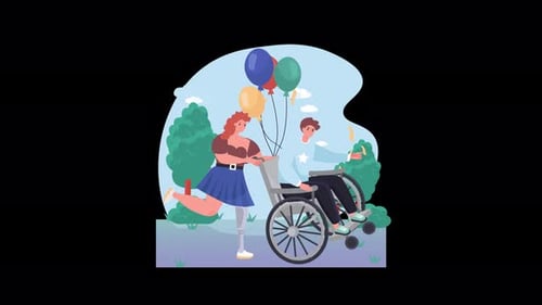 Celebrating Friendship: A Joyful Day Out with Balloons and a Wheelchair Companion