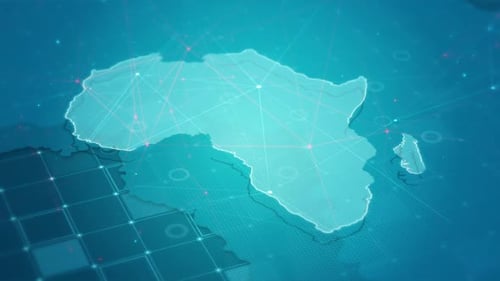 Animated Africa Map with Digital Network Connections