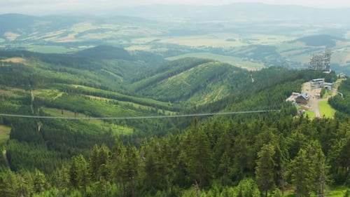 Sky Bridge Leading to Sky Walk Tower in Czech Republic