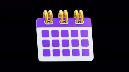 Calendar Event Sale 3d animation | Alpha Channel