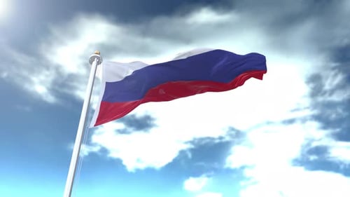 Realistic 3D National Flag Waving Animation Loop