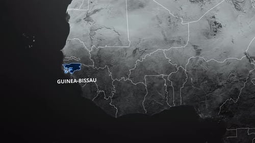 Guinea-Bissau Country Highlight on Animated World Map