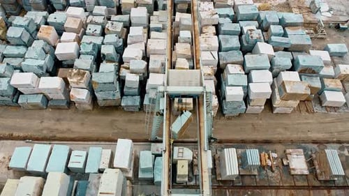 Aerial View of Marble Quarry Stockpile