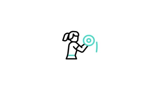 Icono animado de levantador de pesas