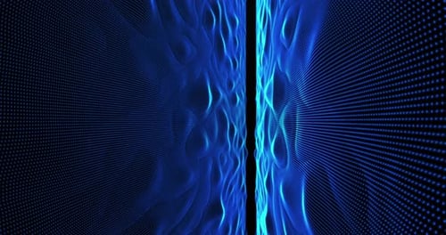 Abstract Blue Digital Wave Particle Field Background