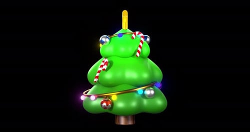 Cute christmas tree alpha looping