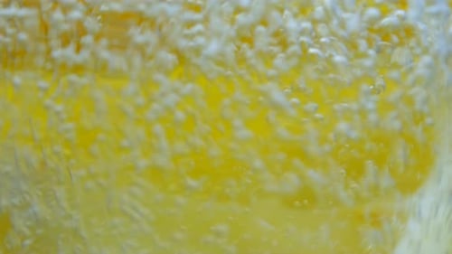 Close Up Bubbles on Lemon