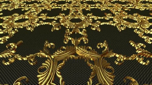 Elegant Golden Ornate Looping Decorative Background Pattern
