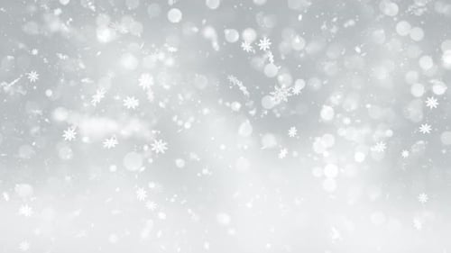 Animated Falling Snowflakes Bokeh Winter Background Loop