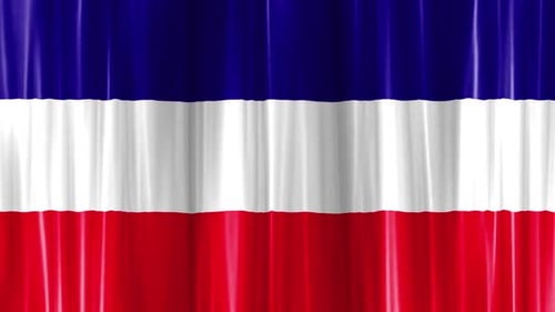 Seamless Loop of Waving Red White and Blue Flag Curtain