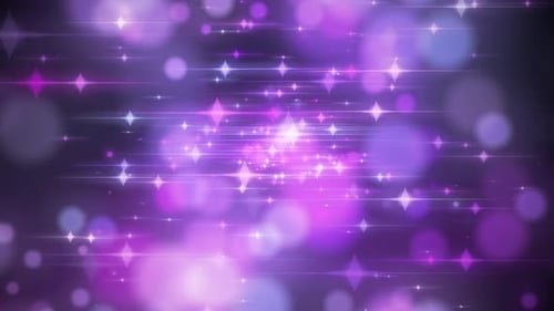 Glowing Purple Bokeh and Sparkle Stars Animation