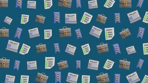 Corporate Legal Policy Icons Animated Looping Background