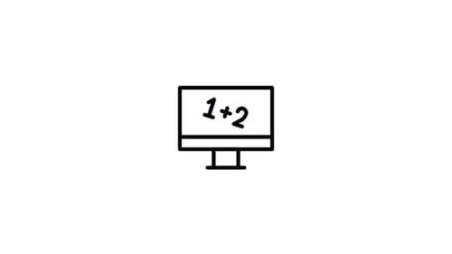 Minimalist Computer Monitor Icon with Education Animation