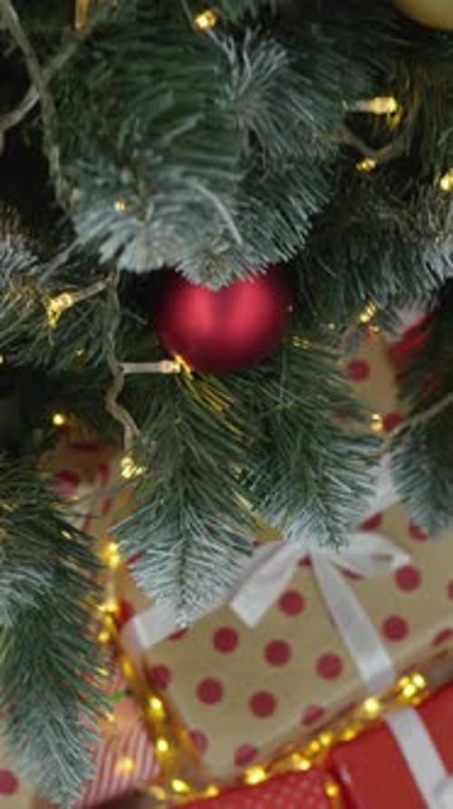 Christmas Tree With Decorated Presents for Festive Holidays