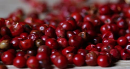 Macro Shot of Pile of Pink Peppercorns