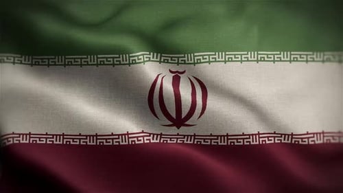 Realistic Waving Iranian Flag Animation
