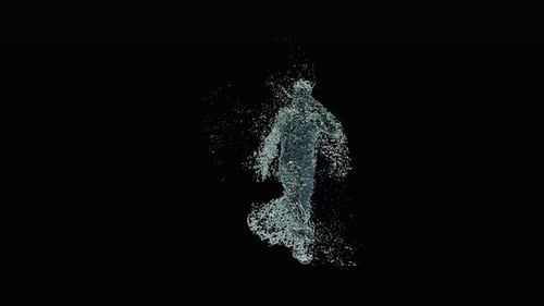Particle Liquid Humanoid Figure Abstract Animation