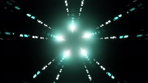 Abstract spiral disco animation turquoise and white neon background for dance music 3d render. Vj