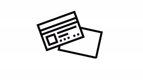 Flat Design Credit Card Icon Glitch Animation