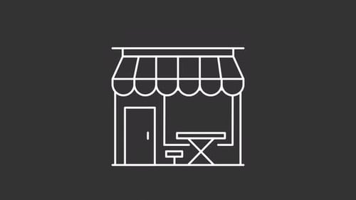 Animated coffeeshop white icon