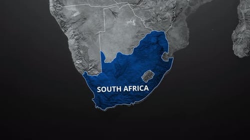 Animated Map Highlight of South Africa