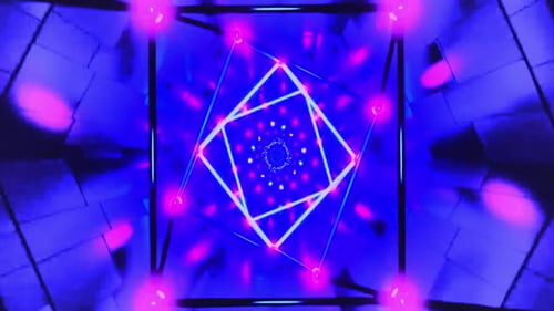 Glowing purple geometric pattern rotates