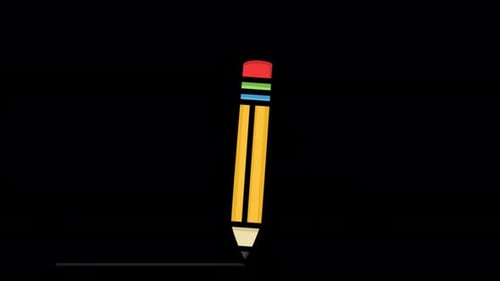 Pencil Drawing A Line On Alpha Channel 4K