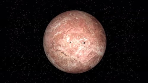 Video animation of the planet MAKEMAKE, rotation of the globe. 1823